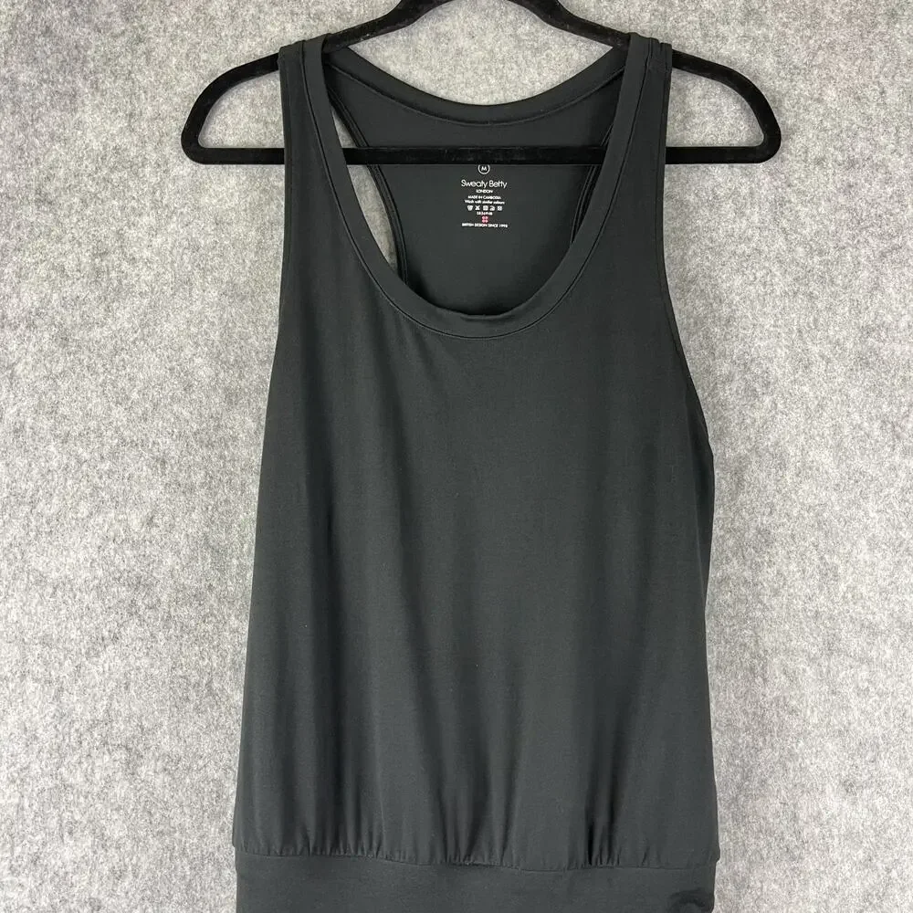 Sweaty Betty Gary Jumpsuit Size Medium Black Pockets Racerback Yoga Athletic Gym - Picture 3 of 15